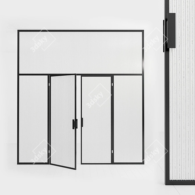 Versatile Glass Partition Door - Customizable Design 3D model image 1