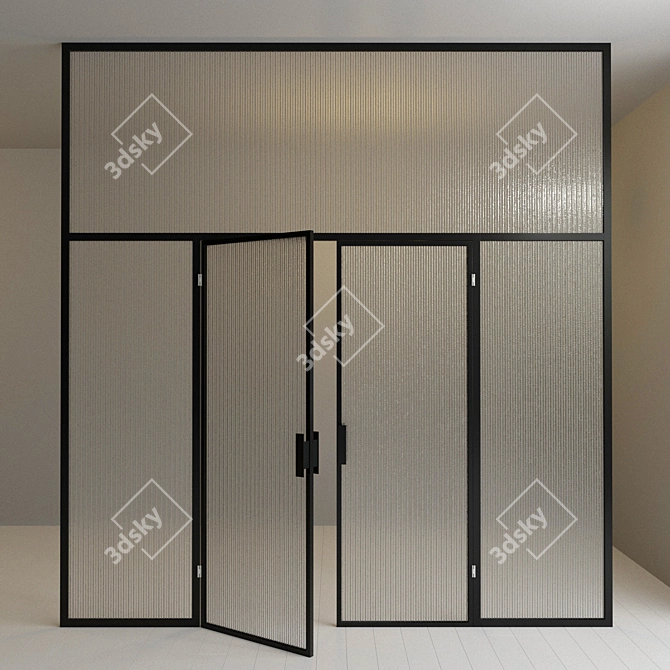 Versatile Glass Partition Door - Customizable Design 3D model image 2