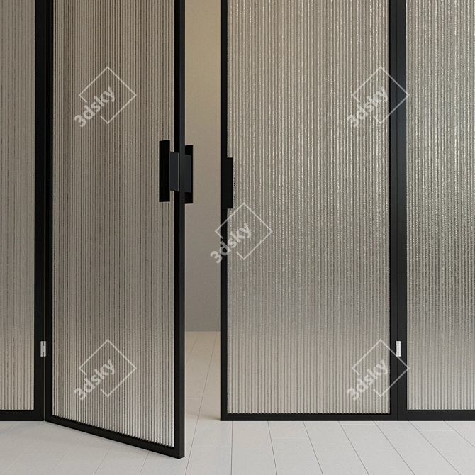 Versatile Glass Partition Door - Customizable Design 3D model image 3