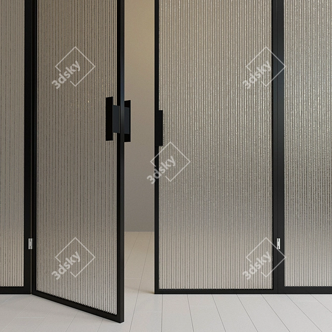 Modern Glass Door Partition 3D model image 3