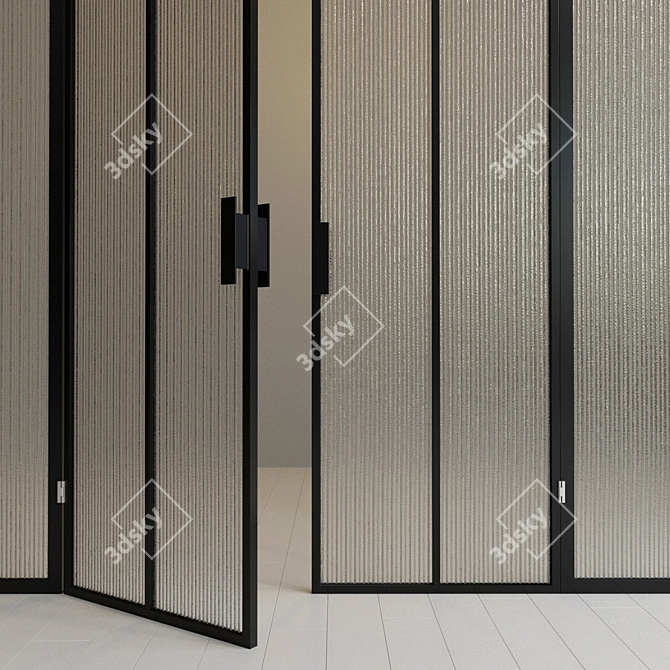 Versatile Glass Partition with Swing Door 3D model image 3