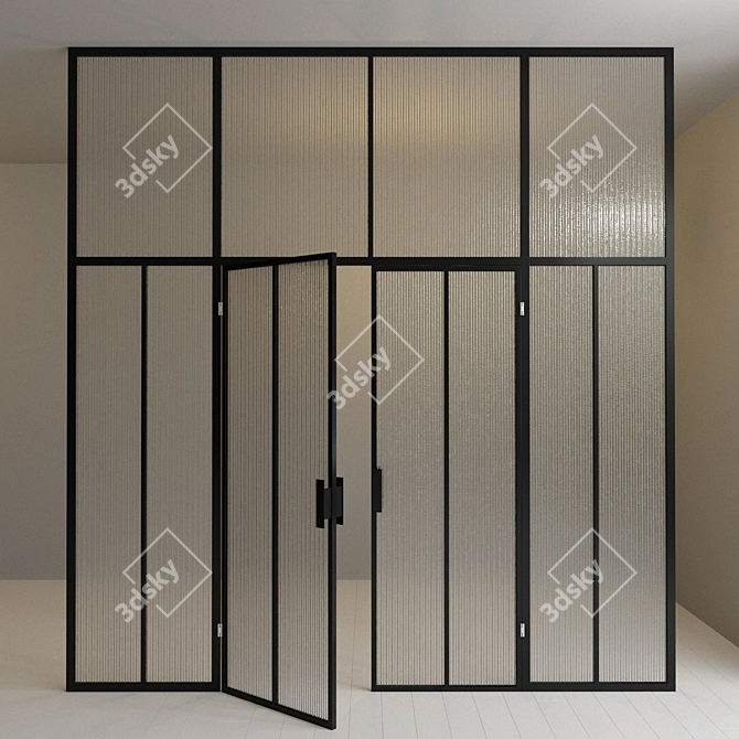 Versatile Glass Partition & Door 3D model image 2