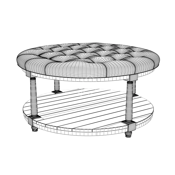 Berlin Round Ottoman: Stylish and Functional 3D model image 6