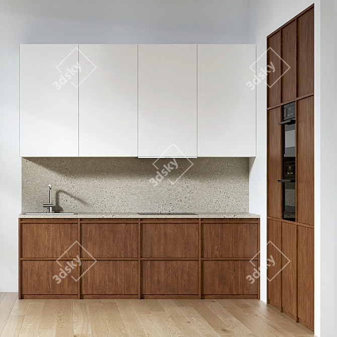 Modern Kitchen Cabinet Set - 3D Model 3D model image 1
