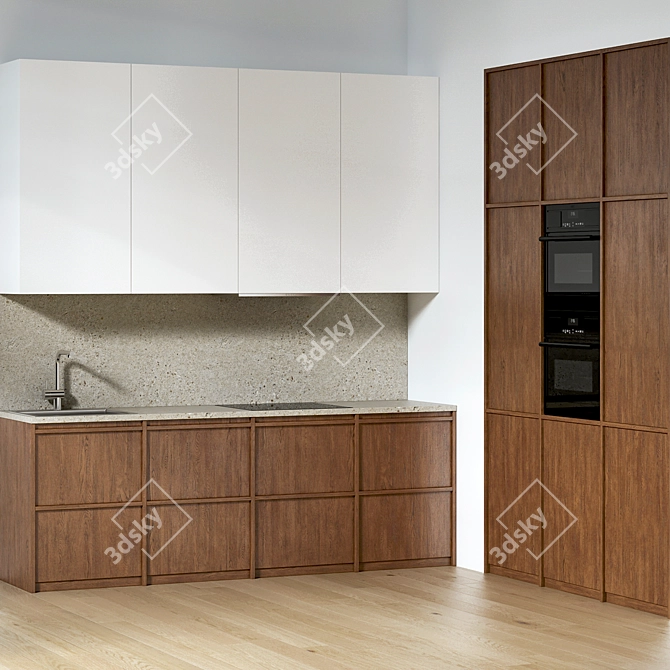 Modern Kitchen Cabinet Set - 3D Model 3D model image 2