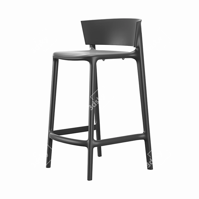 Sleek Africa Bar Stool 3D model image 5