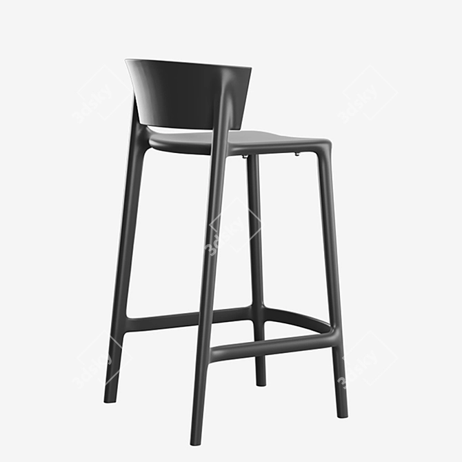 Sleek Africa Bar Stool 3D model image 8