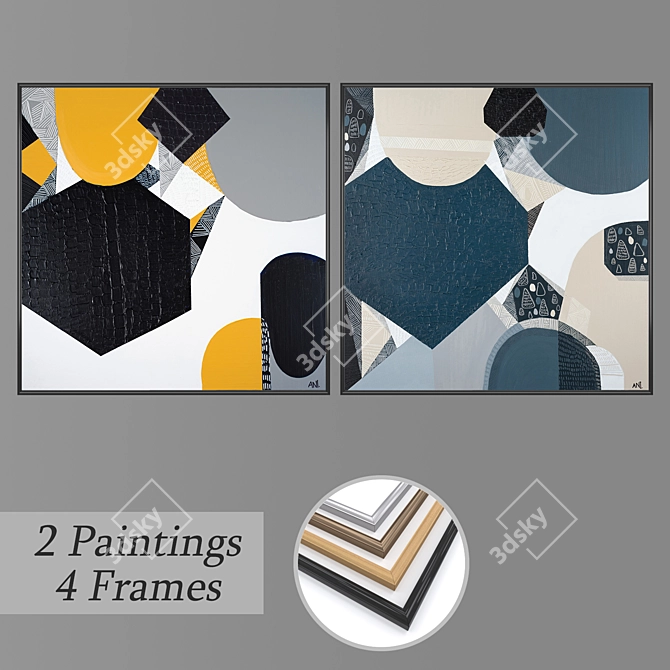 Stylish Wall Art Set 3D model image 1