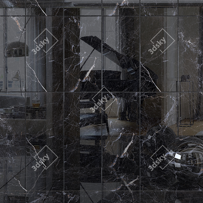  Java Black Wall Tiles: Multi-Texture, HD 3D Design 3D model image 1