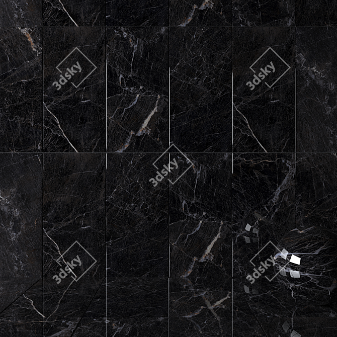  Java Black Wall Tiles: Multi-Texture, HD 3D Design 3D model image 2