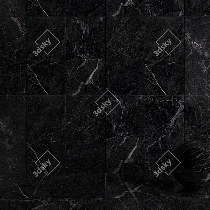  Java Black Wall Tiles: Multi-Texture, HD 3D Design 3D model image 3