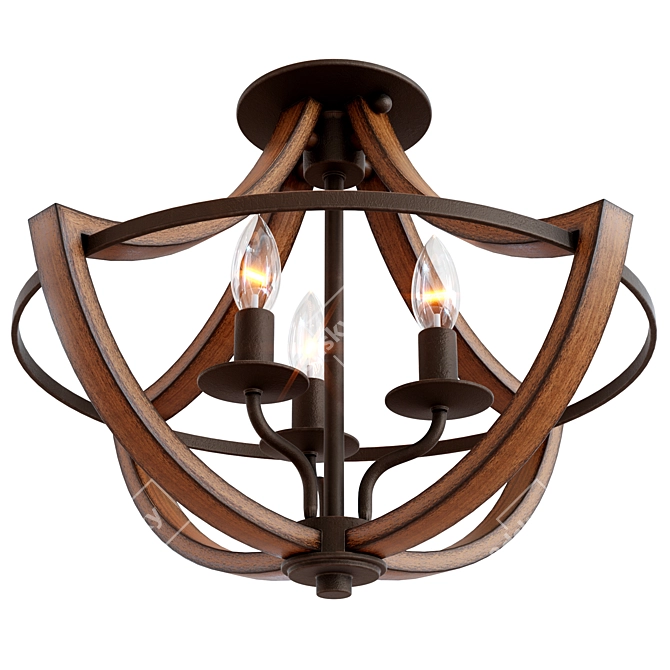 Montana Rustic Ceiling Light 3D model image 1