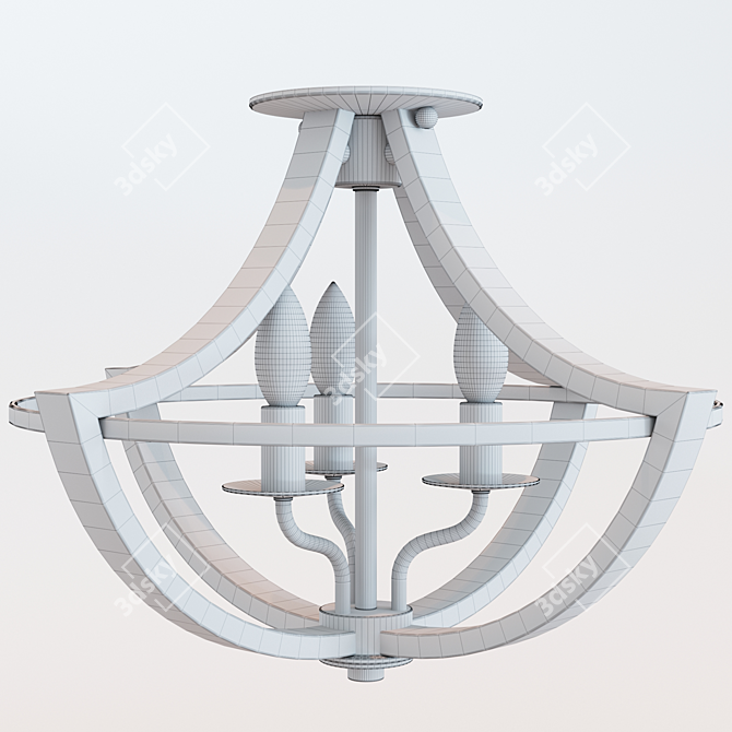 Montana Rustic Ceiling Light 3D model image 3