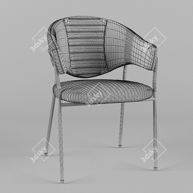 Elegant Velvet Alice Chair 3D model image 2