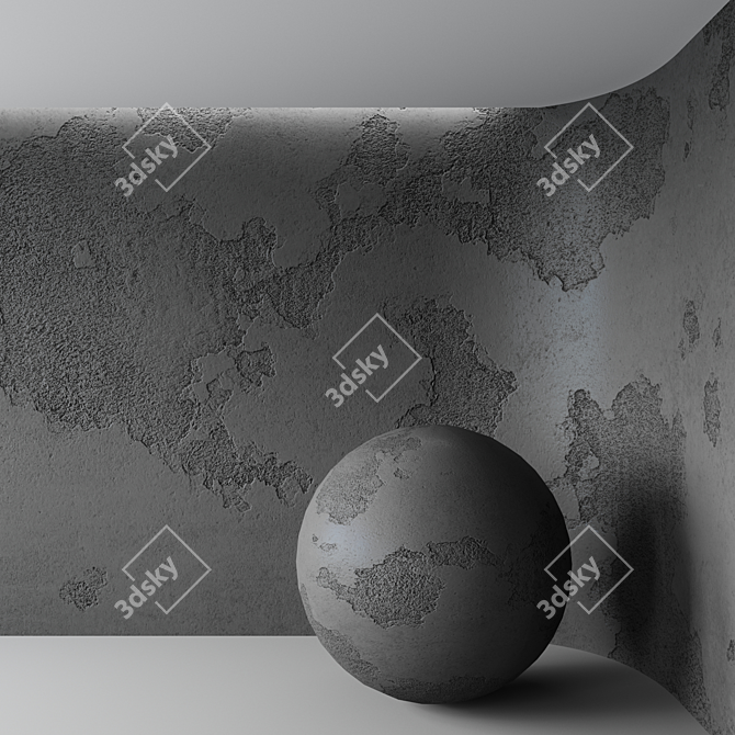 Title: Seamless Damage Concrete Texture Kit 3D model image 1