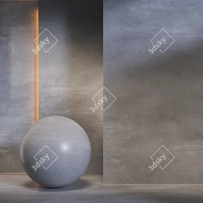 Sleek Gray Stone Texture 3D model image 1