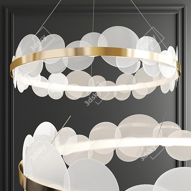 Elegant Bollarm Circle Chandelier 3D model image 1