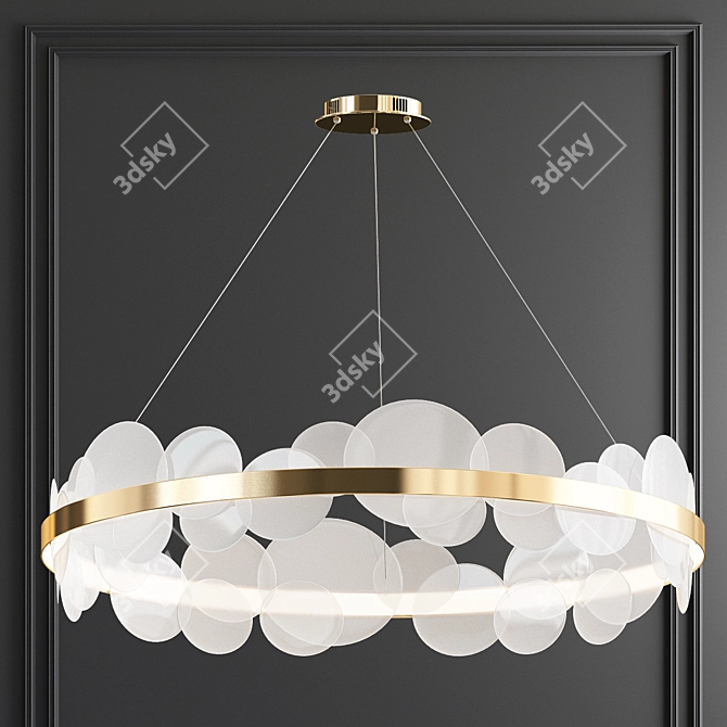 Elegant Bollarm Circle Chandelier 3D model image 2