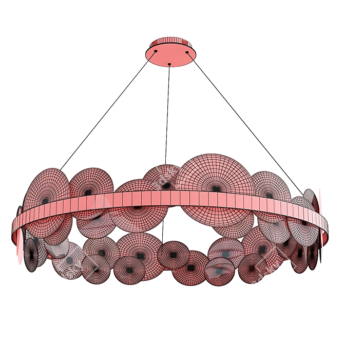 Elegant Bollarm Circle Chandelier 3D model image 3