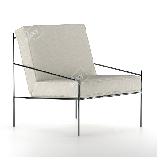 Minimalist Comfort: Min Armchair 3D model image 1