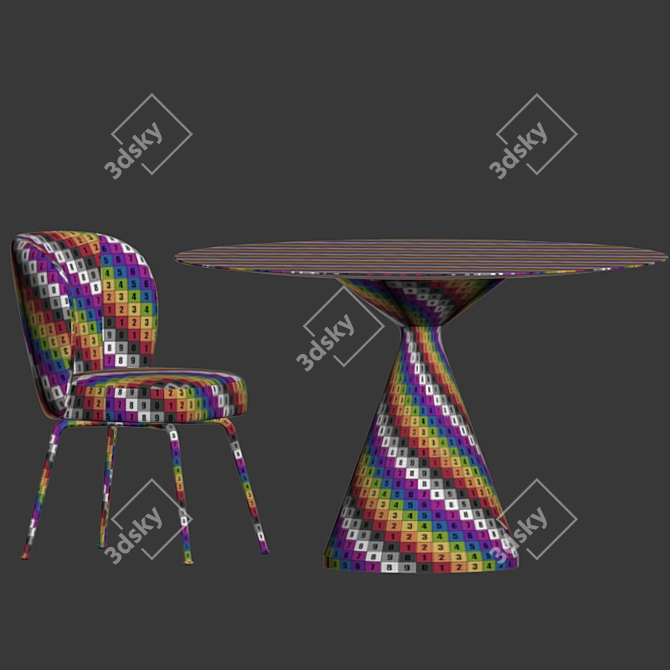 Elegant Greer Dining Set 3D model image 4