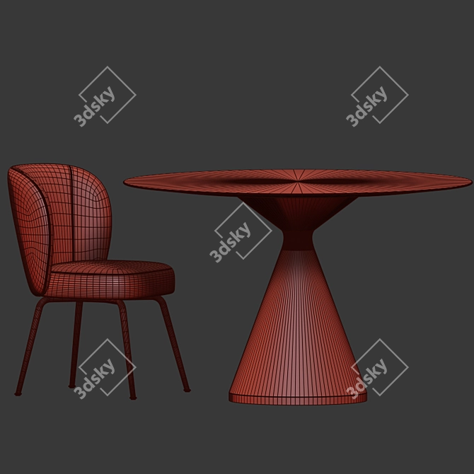 Elegant Greer Dining Set 3D model image 5