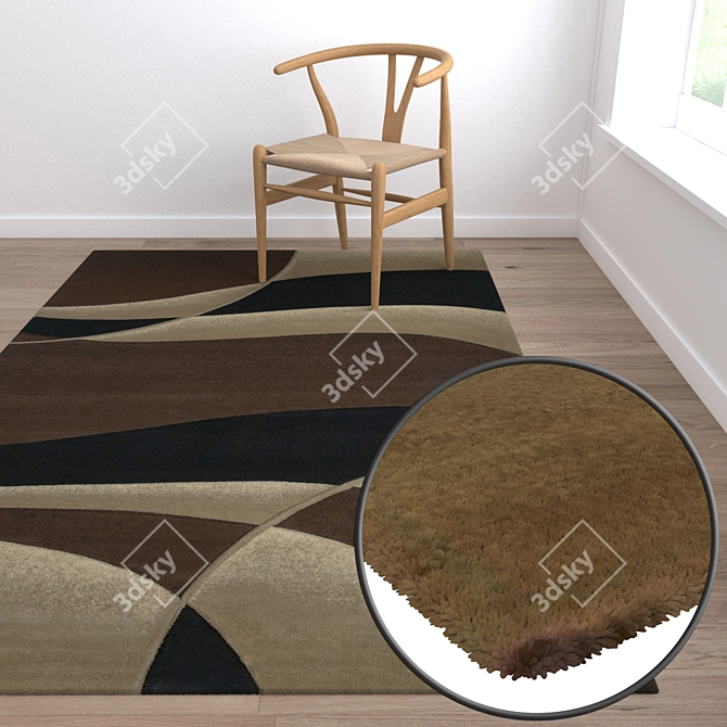 Luxury Carpet Set: 3 High-Quality Textured Options 3D model image 5