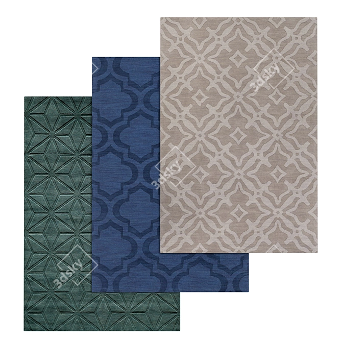 Luxury Carpet Set: Variety of Textures 3D model image 1