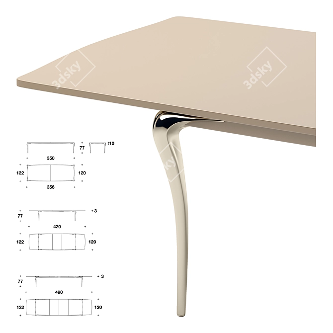 Sculptural Contour Table 3D model image 2