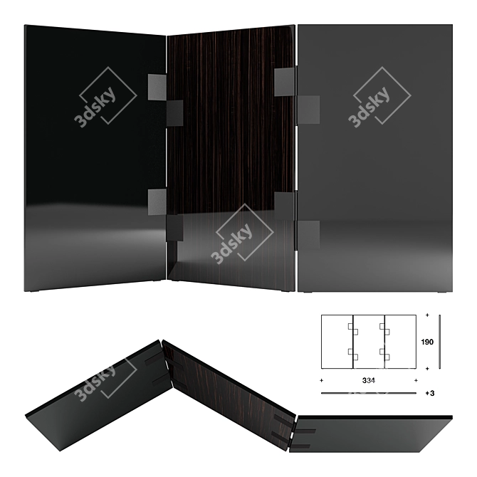 Art Deco Folding Screen 3D model image 1