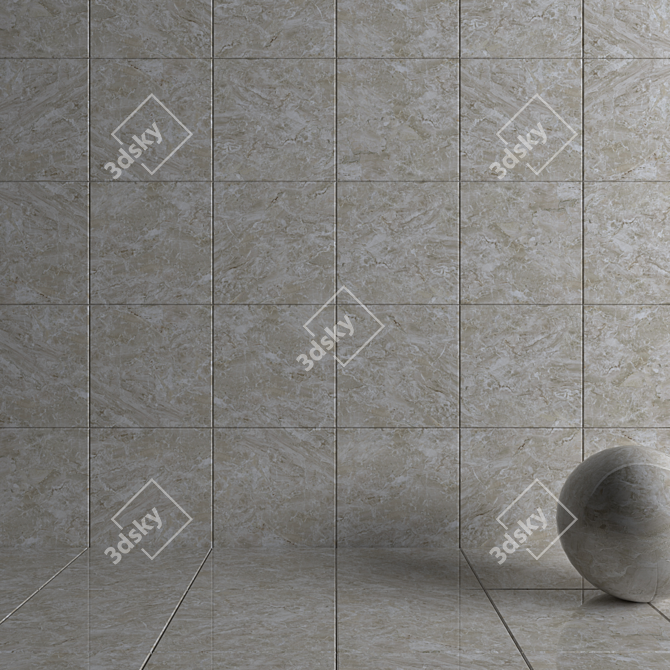 JUPITER Beige Wall Tiles: Multi-Texture Elegance 3D model image 3