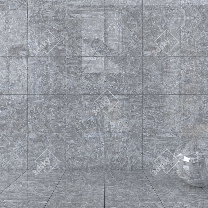 Jupiter Flora Wall Tiles: Stunning Multi-Texture Design 3D model image 1