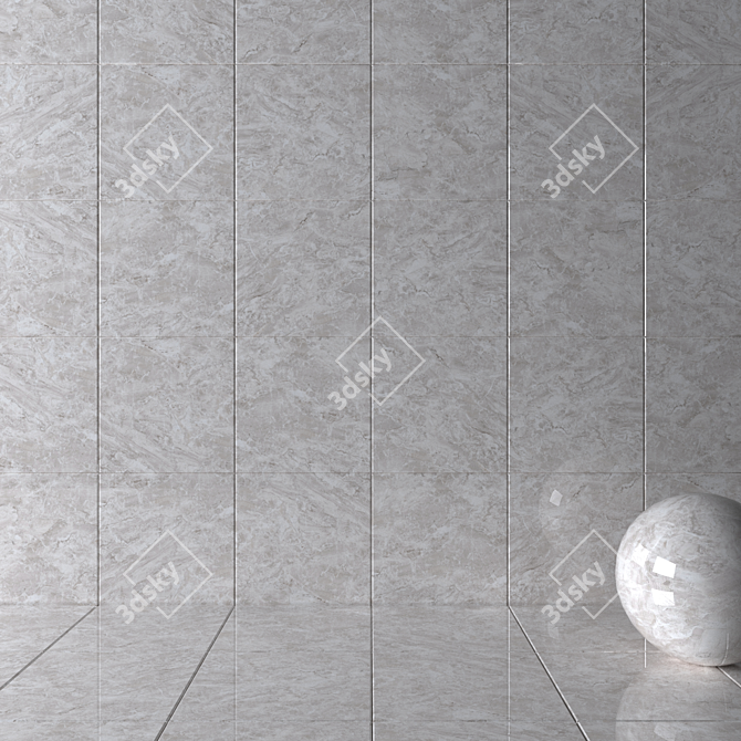 Jupiter Light Flora Wall Tiles: Stunning HD Textures! 3D model image 2