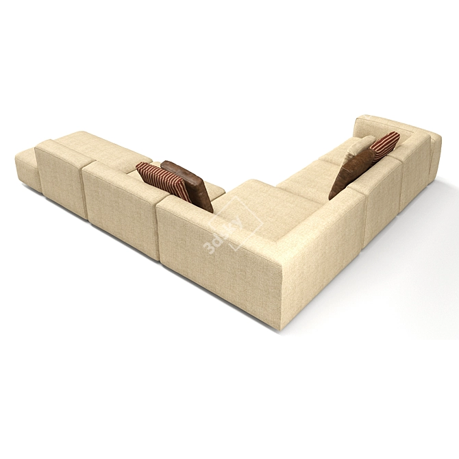 Angelo Cappellini Modular: Stylish and Versatile Sofa 3D model image 2