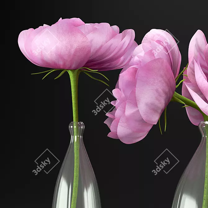 Elegant Floral Décor Accent 3D model image 2