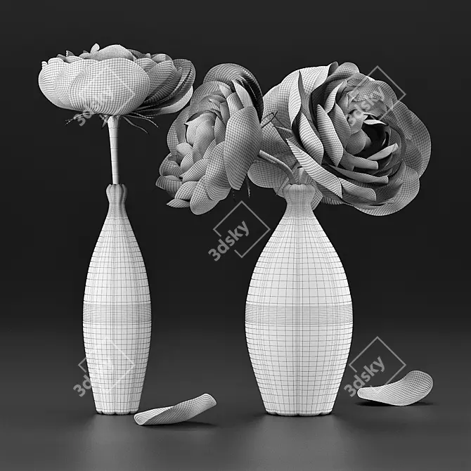 Elegant Floral Décor Accent 3D model image 3