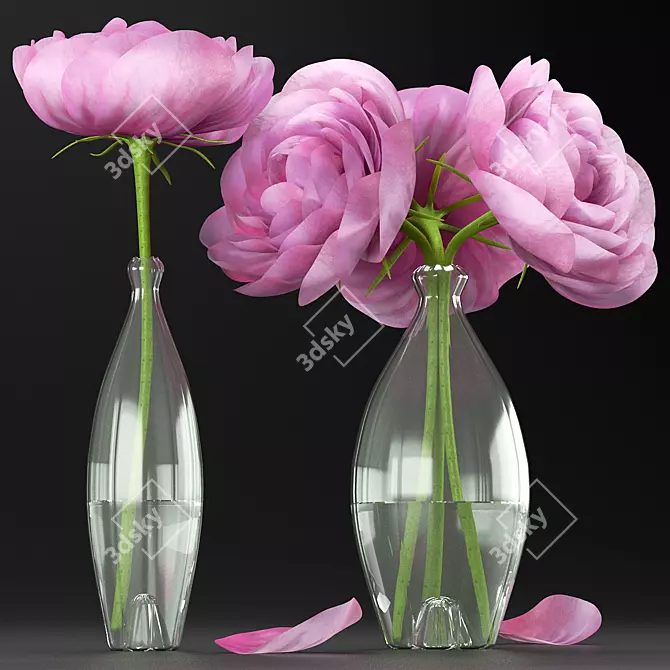 Elegant Floral Décor Accent 3D model image 4