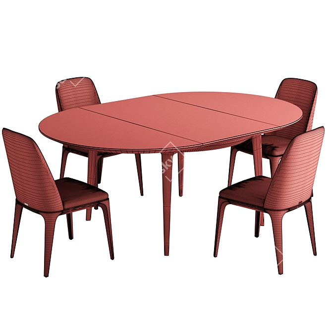 Versatile Folding Dining Table 3D model image 5
