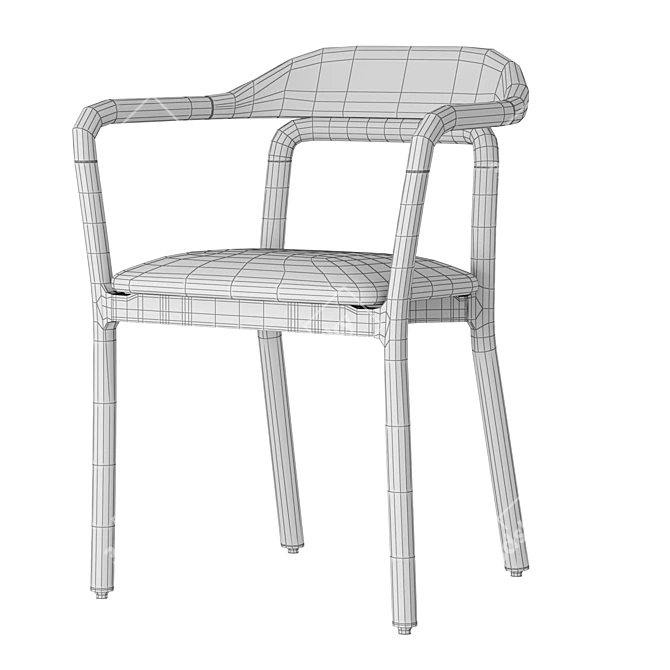 Modern Upholstered Duet Chair by Neri & Hu 3D model image 5