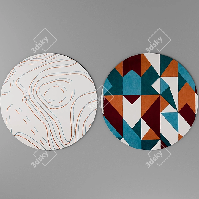 Audrey Contemporary Geometric Rug 3D model image 1