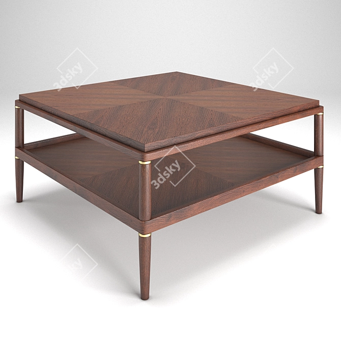 Caramel Oak Coffee Table: Pattern Elegance 3D model image 1