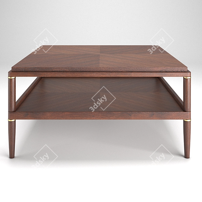 Caramel Oak Coffee Table: Pattern Elegance 3D model image 2