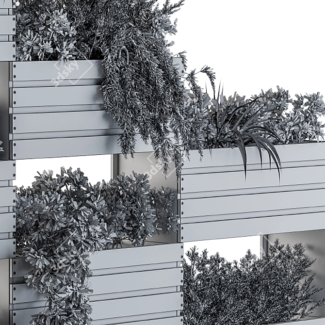 Outdoor Oasis Planter Box Set 3D model image 4