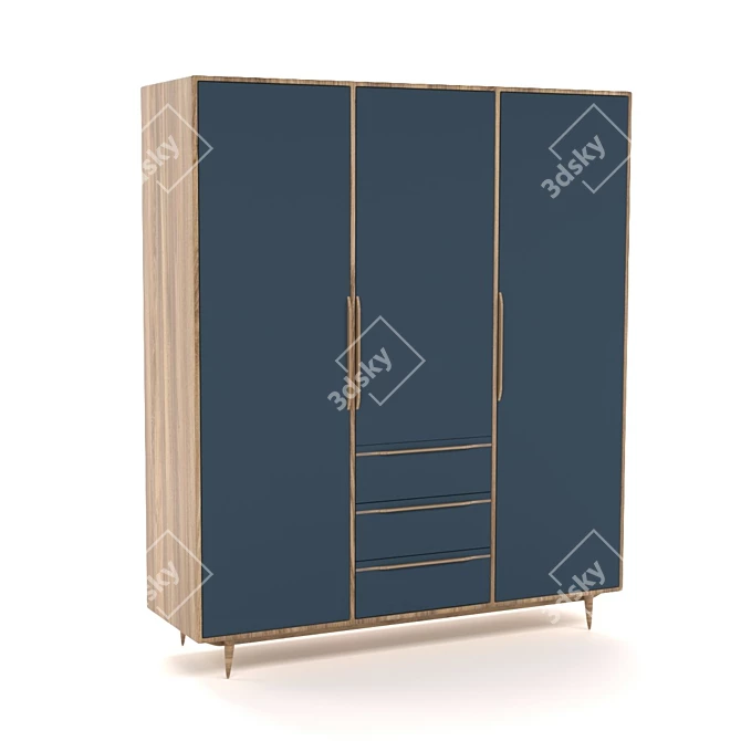 Bruni Black Cabinet: Stylish & Functional 3D model image 2