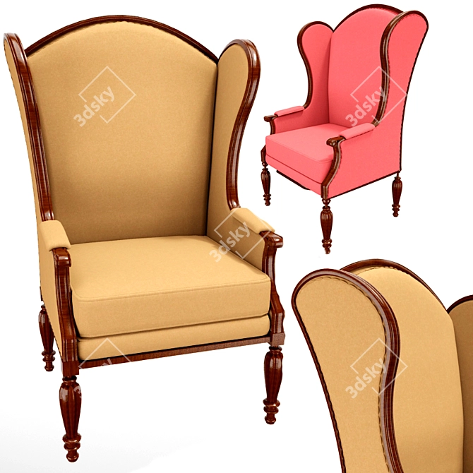 Contemporary Fabric Seat: Modern Chair 3D model image 1