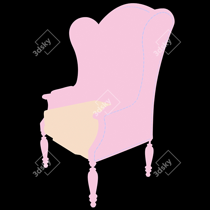 Contemporary Fabric Seat: Modern Chair 3D model image 2