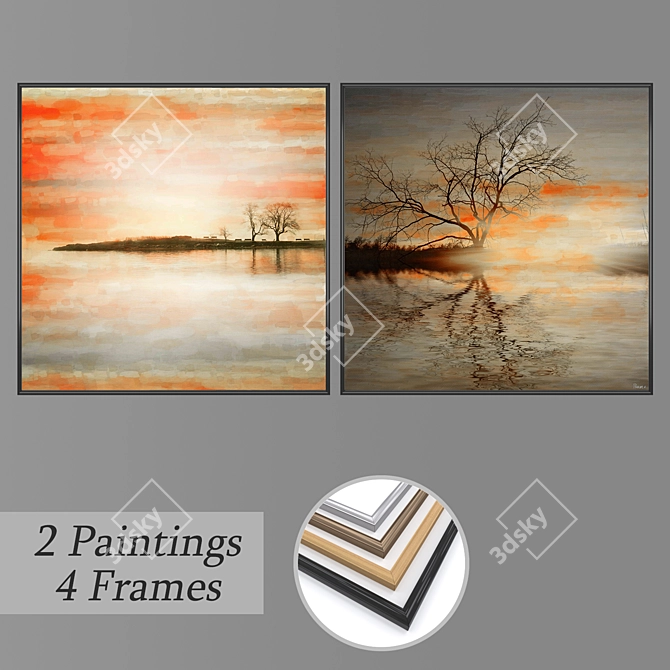 Elegant Wall Art Set 3D model image 1