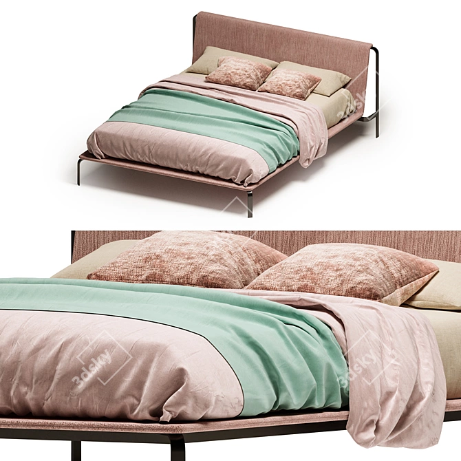Elegant Fusion: Bolzan Bend Bed 3D model image 3