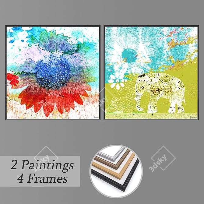 Elegant Wall Art Set: No 863 3D model image 1