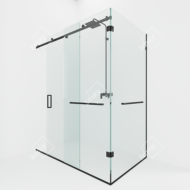 Sleek Shower Cabin 6OM: Ultimate Comfort & Style 3D model image 1